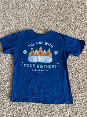 FRIENDS Blue Kids' Graphic Tee with Rachel Birthday Crown